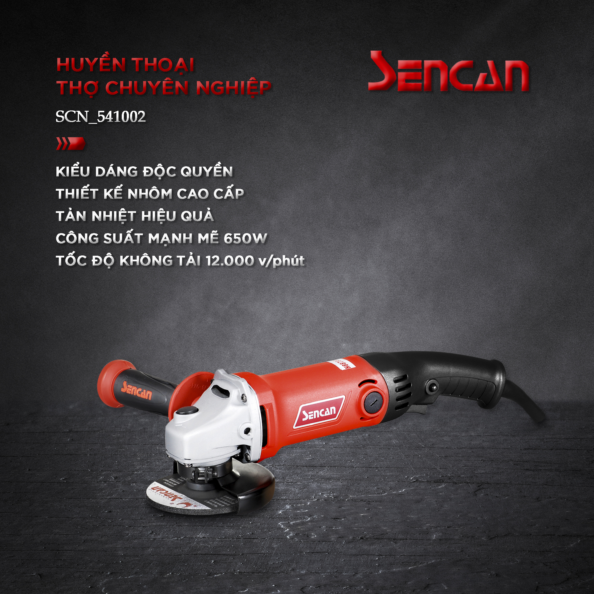Máy mài góc tay dài công tắc bóp 100mm Sencan 541002