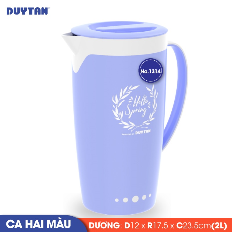 Ca quai 2 màu nhựa Duy Tân 2 lít (12 x 17.5 x 23.5 cm) - 15072 - Giao màu ngẫu nhiên - Hàng chính hãng