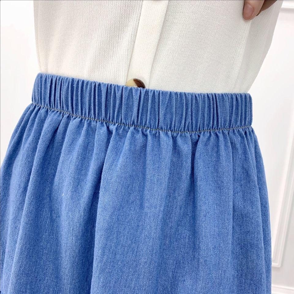 Chân Váy Denim Lưng Cao Co Giãn Tốt Cỡ Lớn Dễ Phối Đồ