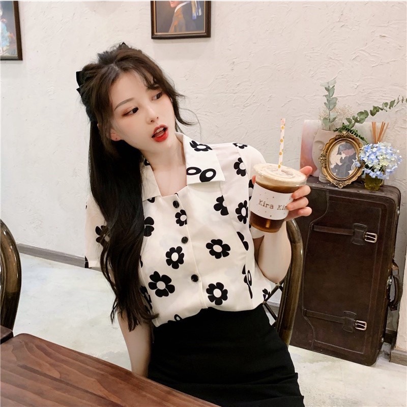 Áo Sơ Mi Tay Ngắn Dáng Rộng Phong Cách Phương Tây Thời Trang Mùa Hè Mới SM02