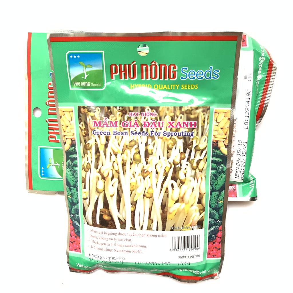 Hạt Giống Mầm Giá Đậu Xanh gói 100gr, hat giong rau sach thuy canh