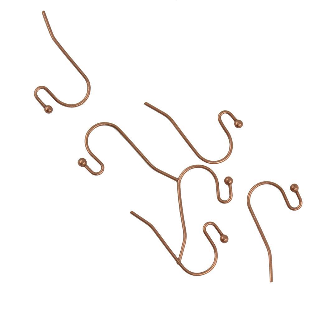 200x Brass French Wire Dot Ball Earring Hook Dangle DIY Making Bronze&amp;Copper