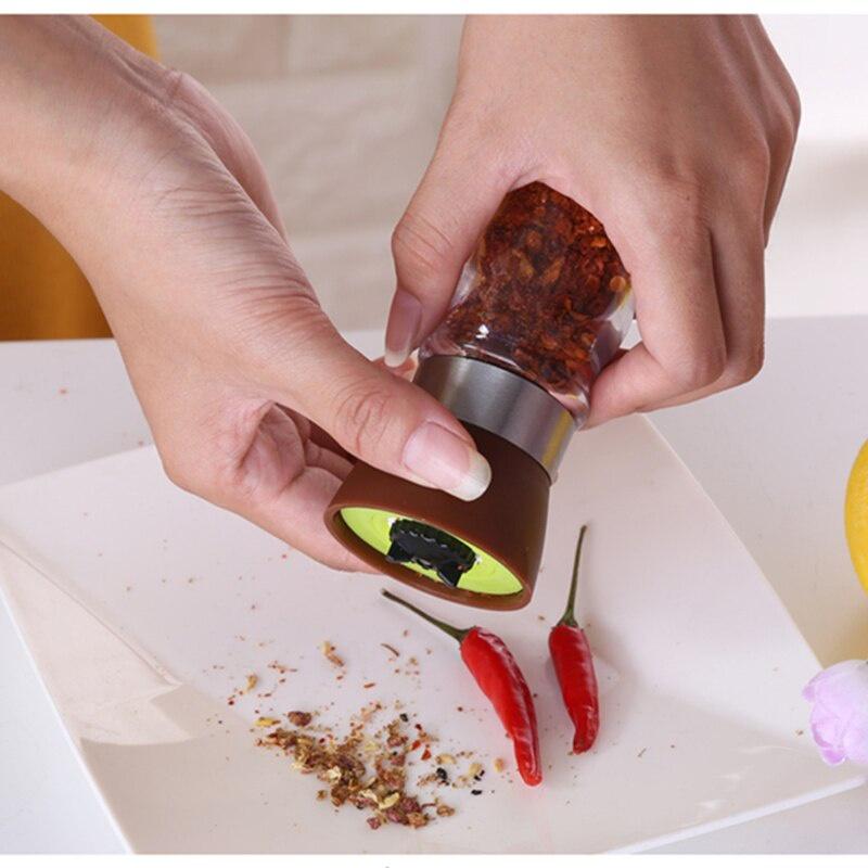 Stainless Steel Pepper Grinder Mill Manual Grinder Bottle Food Herb Grinders Spice Jar Containers Kitchen Gadgets Spice Bottles