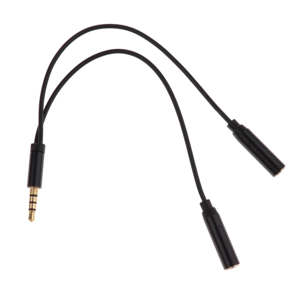 3.5mm Male to 2 Female Audio Adapter Cable for Guitar Amplifier Amp Parts