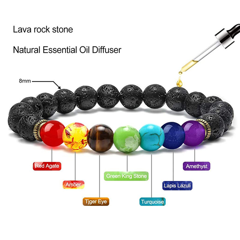 Vòng tay Lava Rock stone - Vòng cổ Tree life kèm dây - Cây sự sống - Chakra 7 luân xa các loại theo lựa chọn