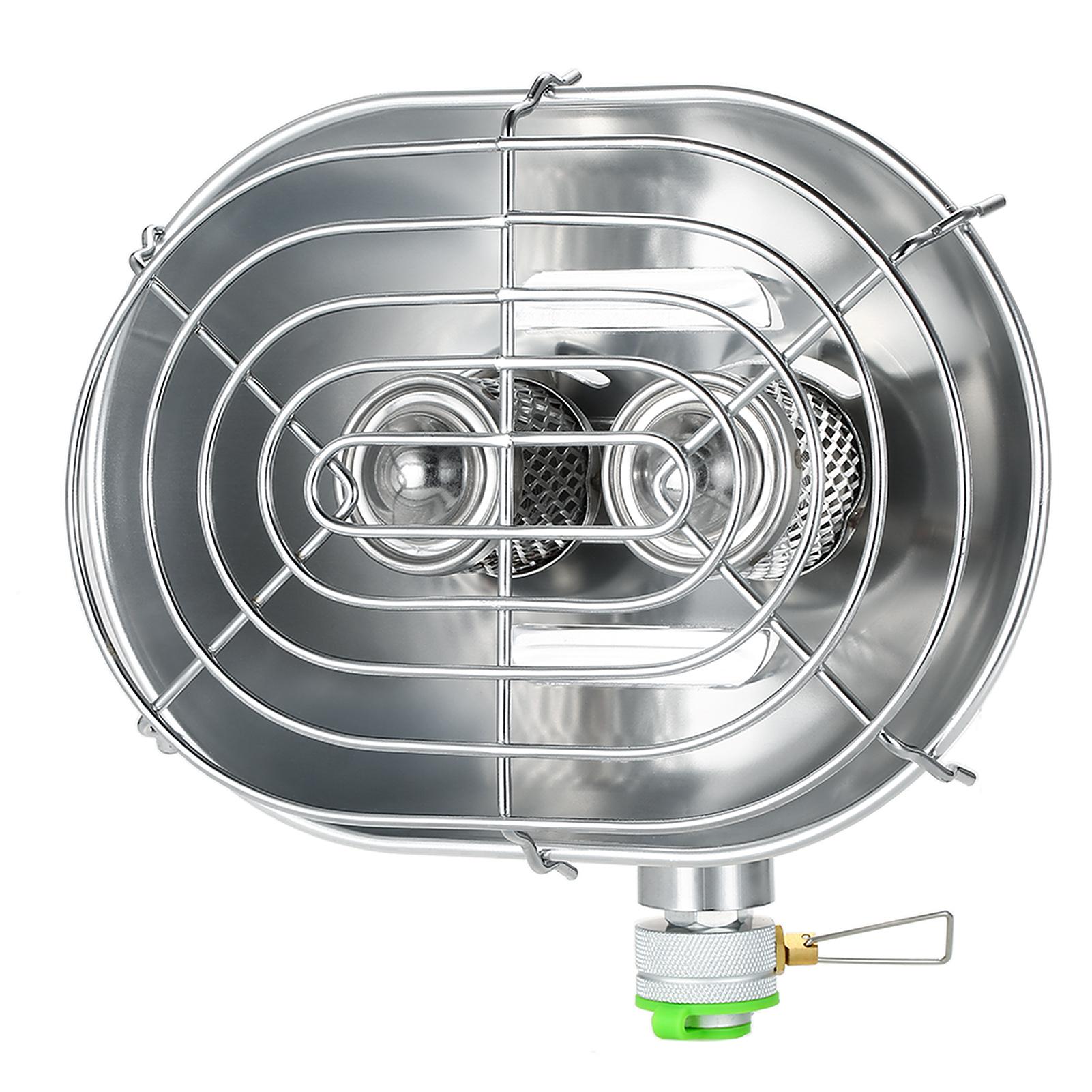 Double Head Outdoor Heater Portable Infrared Ray Camping Heating Stove Warmer Heating Gas Stove with Gas Tank Adapter
