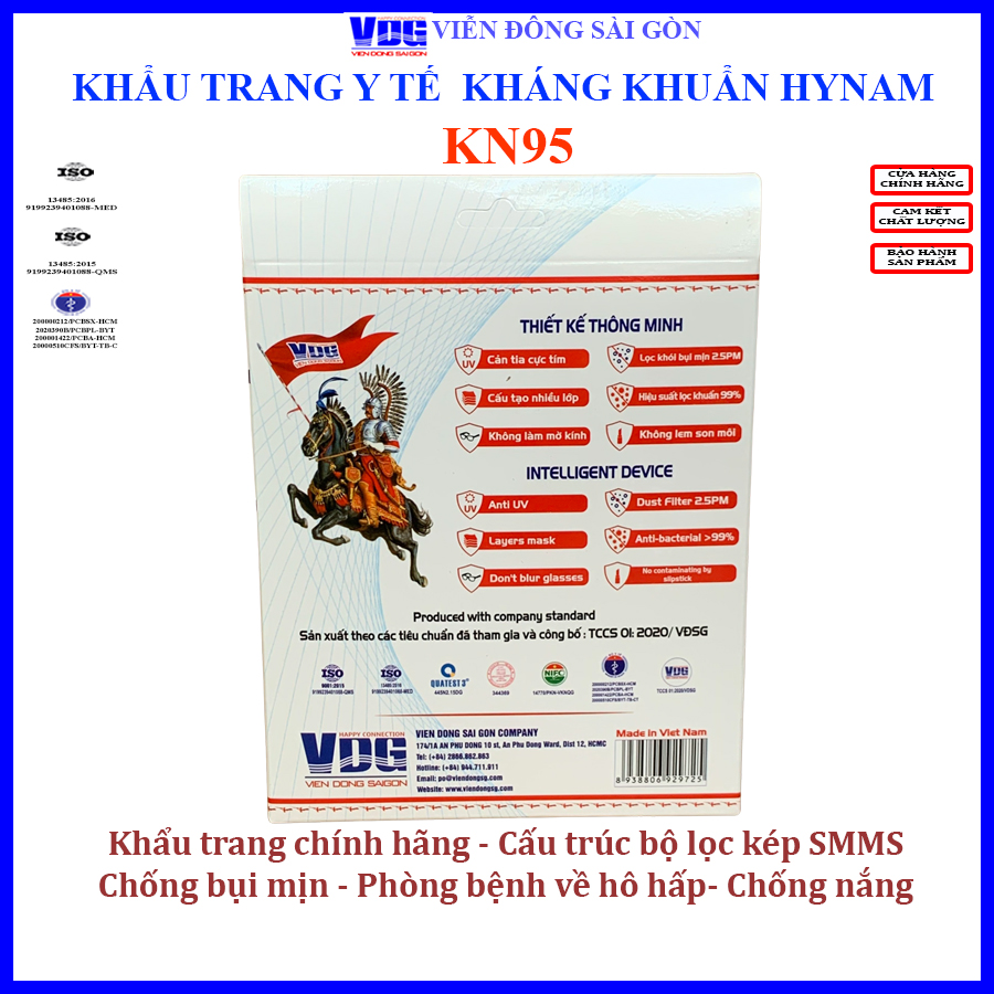 Khẩu trang y tế Hynam KN95 thùng 720 cái  chính hãng, kháng khuẩn, chống bụi siêu mịn, chất lượng, đẹp