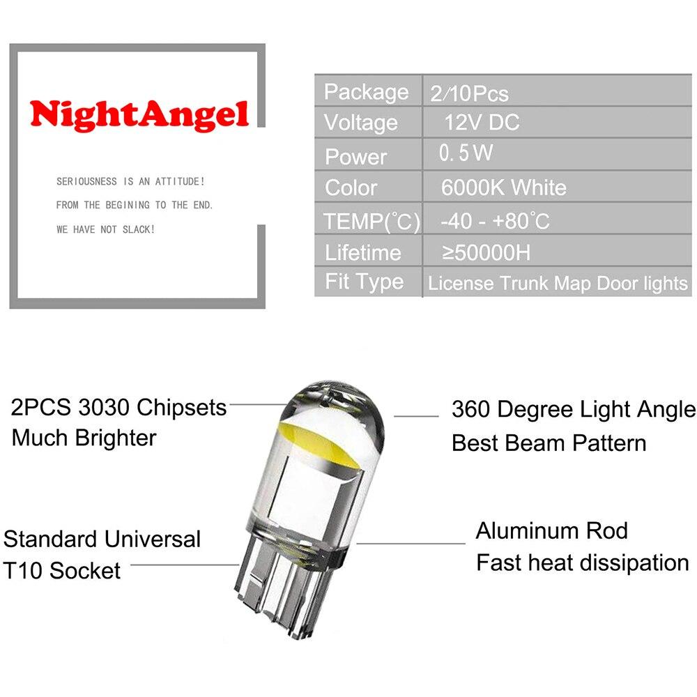 10 Bóng Đèn Led T10 w5w 2825 Cho Xe Hơi
