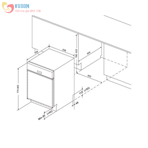 Máy Rửa Bát Eurosun SMK82EU88G - Hàng Chính Hãng