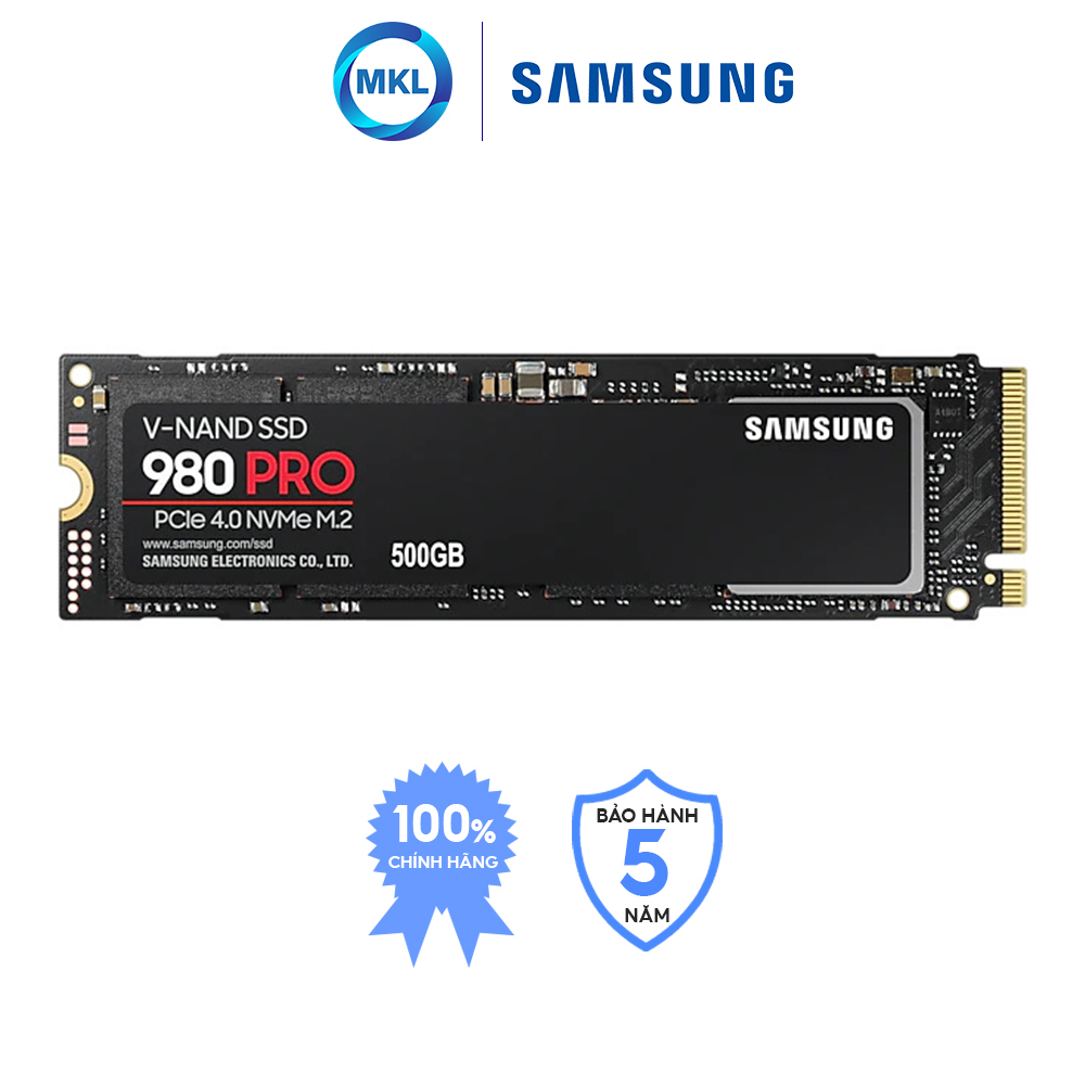 Ổ cứng SSD Samsung 980 Pro PCIe Gen 4.0 x4 NVMe V-NAND M.2 2280 tốc độ tối đa 7000MB/s dung lượng 500GB | 1TB | 2TB chính hãng