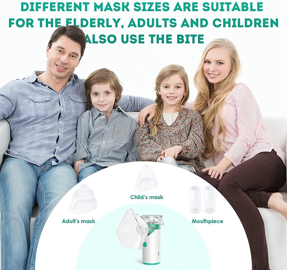 Máy phun sương di động cho người lớn và trẻ em, ống hít y tế có thể sạc mini cho hen suyễn, lưới siêu âm