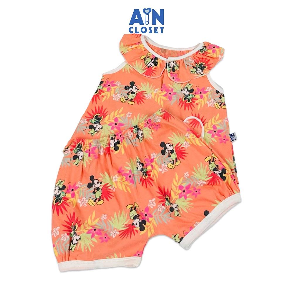 Bộ quần áo Ngắn họa tiết Chuột Cam thun cotton - AICDBGCTCTFP - AIN Closet