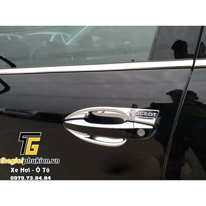 Bộ ốp tay nắm cửa, hõm cửa xe Peugeot 5008 mạ Crom