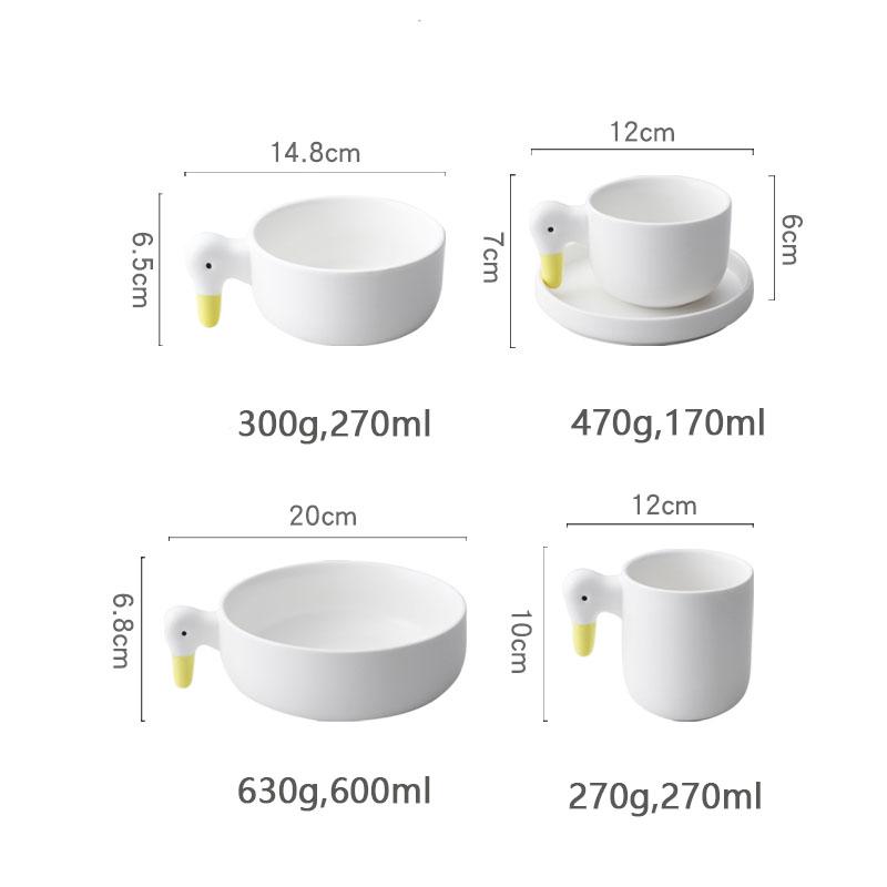 Vịt Gốm Sứ Bát Tràng Dễ Thương Vịt Cà Phê Đĩa Nồi Ấm Siêu Tốc Cốc Tráng Miệng Bát Bộ Đồ Ăn Cho Trẻ Ăn Tối Bộ Phụ Kiện Nhà Bếp