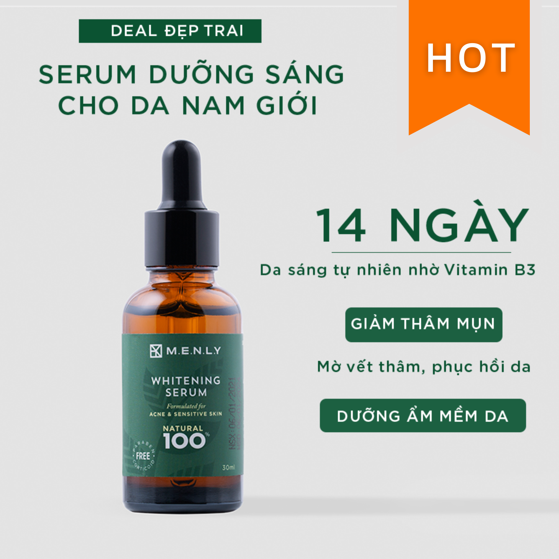 Serum Dưỡng Trắng Da Menly 30ml