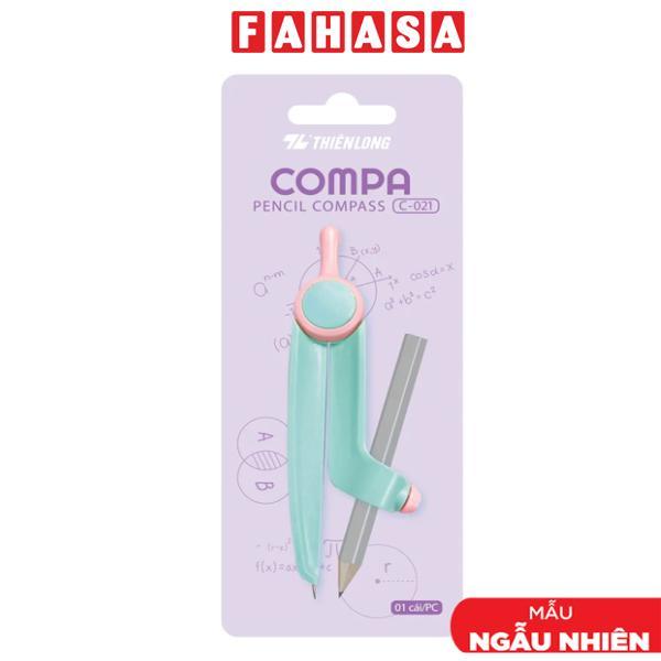 Bộ Compa Kèm Bút Chì Gỗ - Thiên Long C-021 (Mẫu Màu Giao Ngẫu Nhiên)