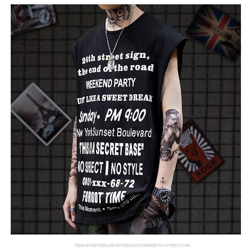 áo thun ba lỗ Tanktop FORGOT TIME màu đen Trùm Unisex