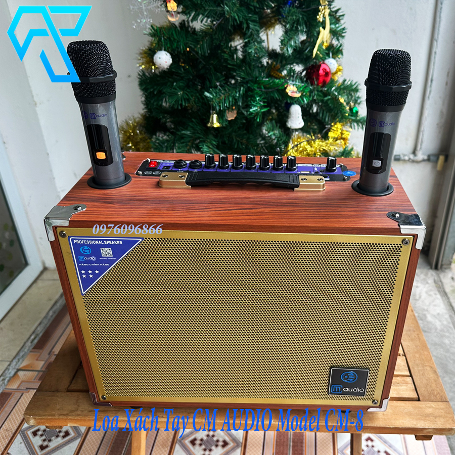 Loa Xách Tay CM AUDIO Model CM-8 bass 20 8 nút điều chỉnh Vỏ gỗ sơn bóng mặt lưới kim loại hàng chính hãng nhập khẩu mẫu mới nhất 2023 bảo hành 6 tháng