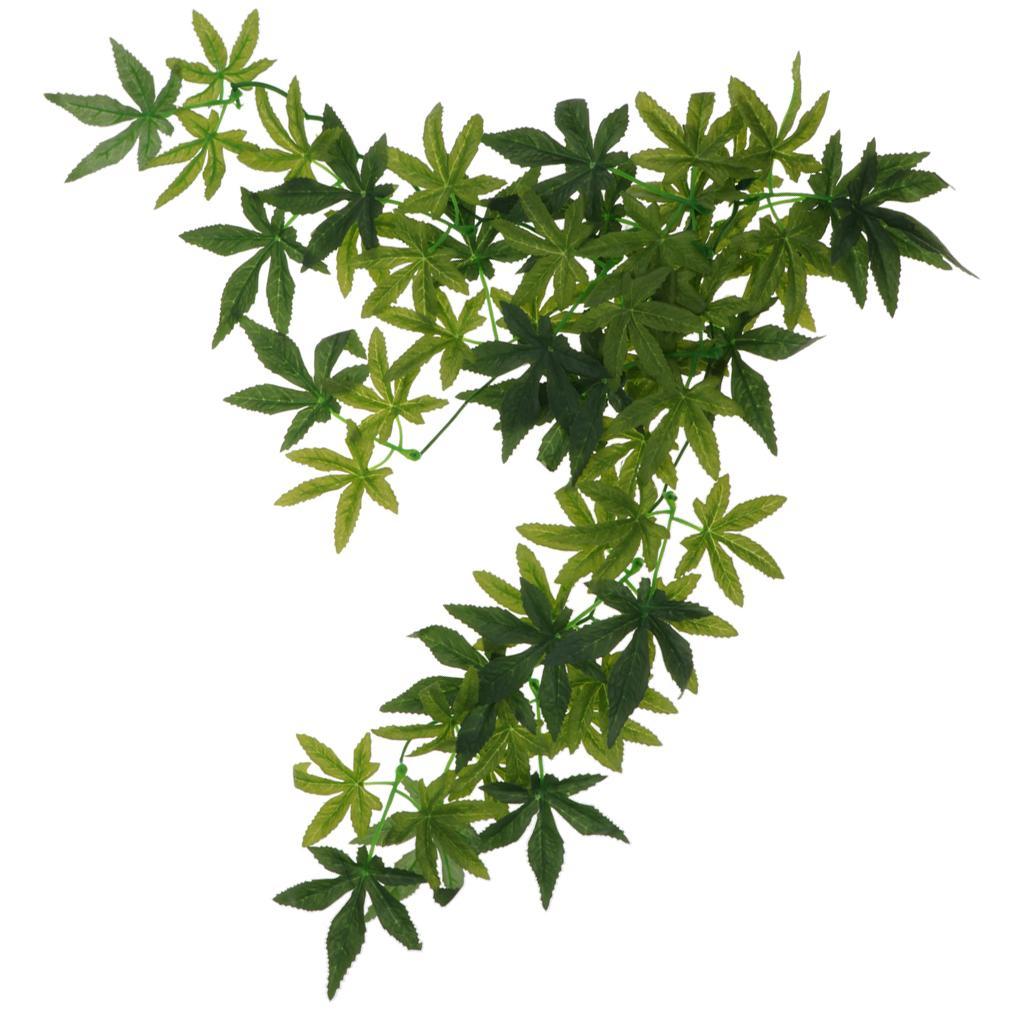 3 pcs Artificial Pet Reptile Terrarium Leaf Vines Vivarium Ornament Plant