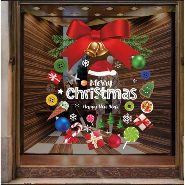 Decal trang trí Noel Hít Tĩnh Điện 2 mặt - VÒNG NƠ ĐỎ PHỤ KIỆN GIÁNG SINH