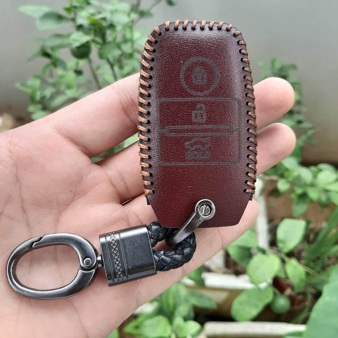 Bao Da Chìa Khóa Ôtô Kia Seltos, Soluto, K3, Cerato 14-18, Sorento, Morning- Chìa thông minh 3 nút...Da Bò ITALIA, Khắc Tên + Số ĐT Chủ