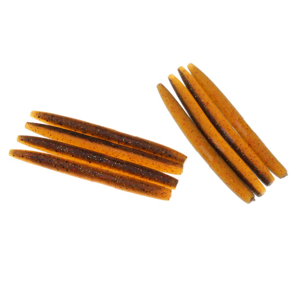 8pcs Fishing Worms Soft Bionic Baits Fishing Lures for Bass Trout 3#