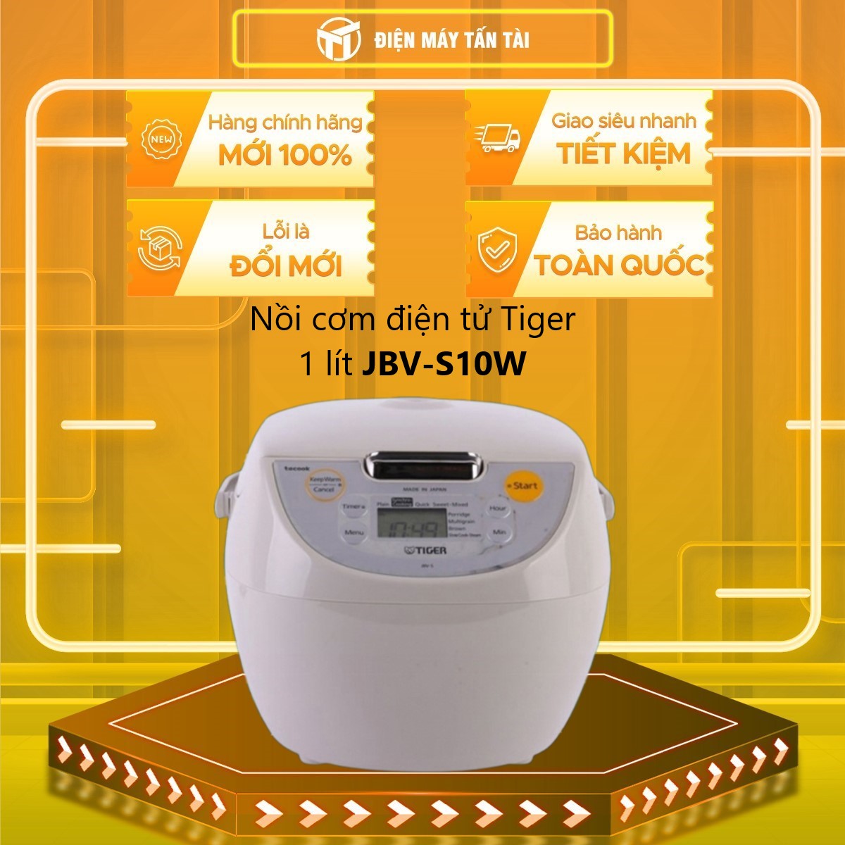 Nồi Cơm Điện Tử Tiger Jbv - S10W - 1L - Hàng Chính Hãng