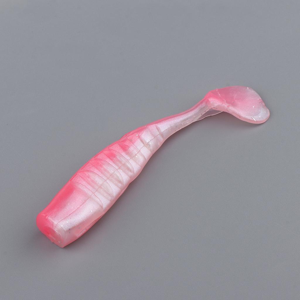 5x Artificial T Tail Crankbait Soft Jig Fish Baits Swimbait Hook Tackle for Saltwater Freshwater Bass Trout Walleye