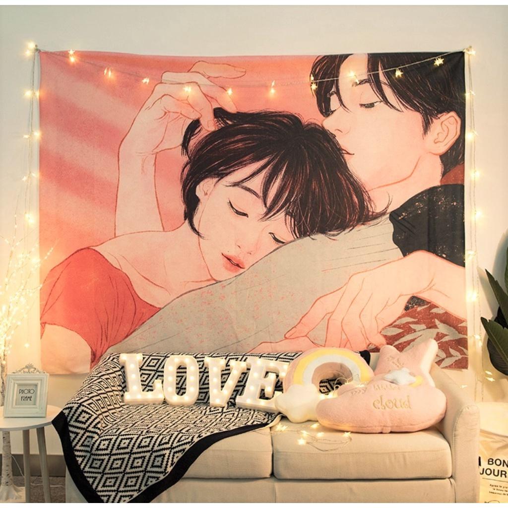 COMBO 5 Thảm treo tường Decor phòng ngủ vintage, vải treo tường sexy