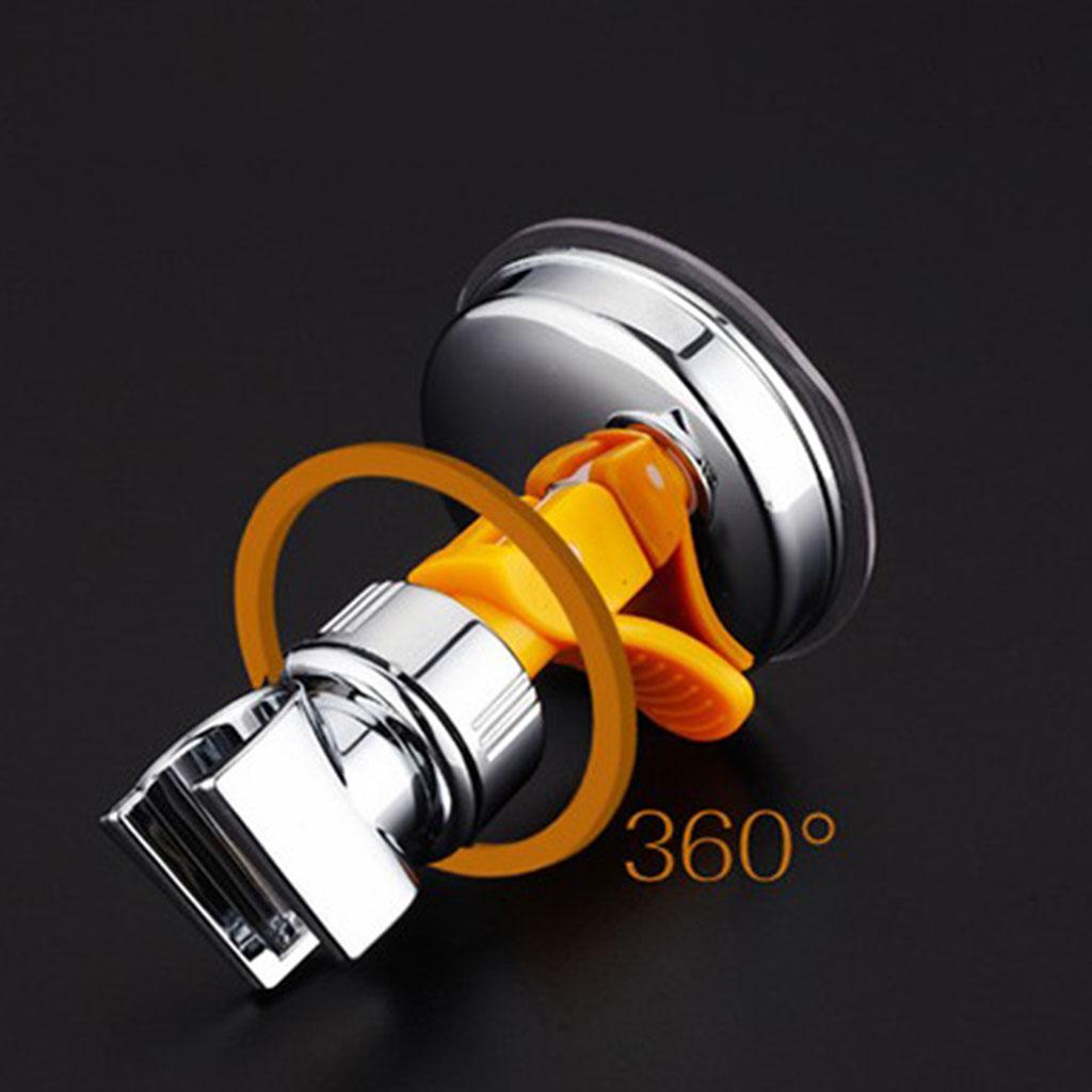 Adjustable Shower Head Holder with Suction Bracket Chrome ABS No Drilling