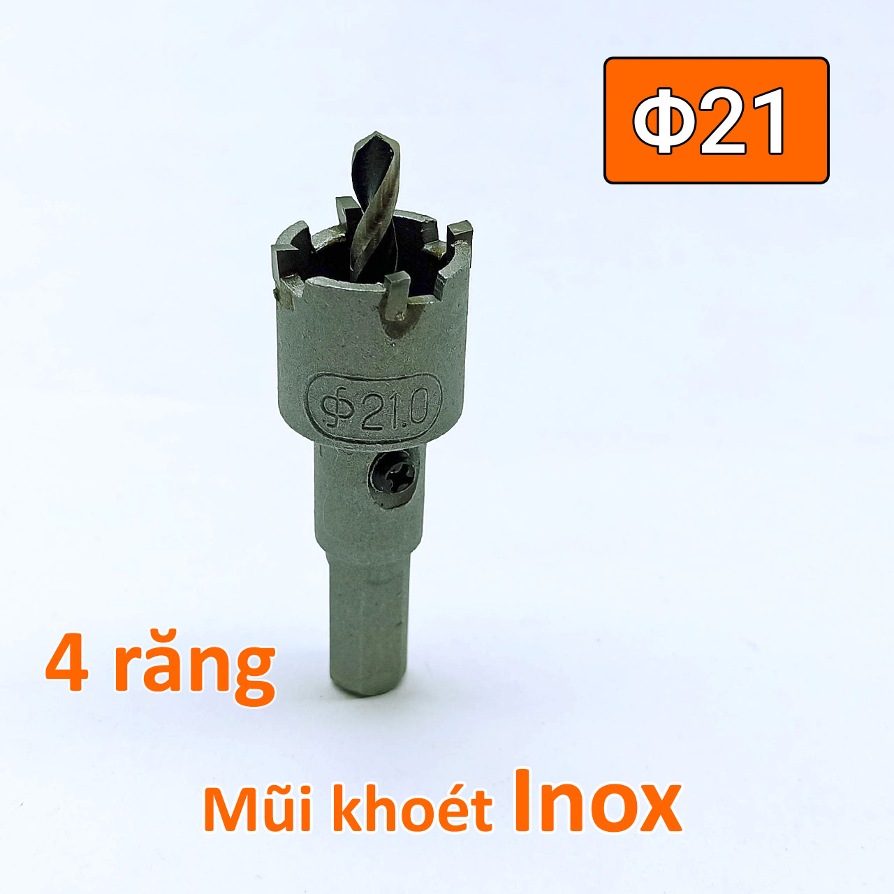 Mũi khoét inox 4 răng hợp kim Φ21mm