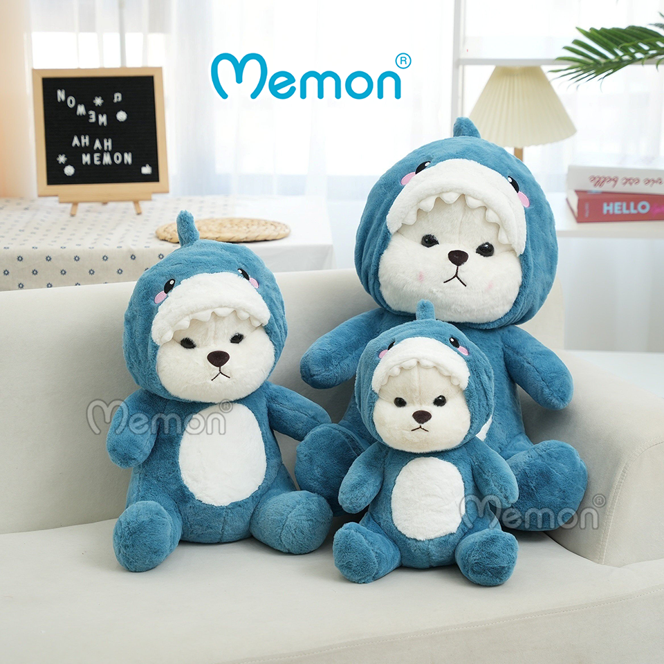 Gấu Bông Teddy Lena Cosplay Khủng Long, Cá Mập 40cm - 65cm Cao Cấp Memon