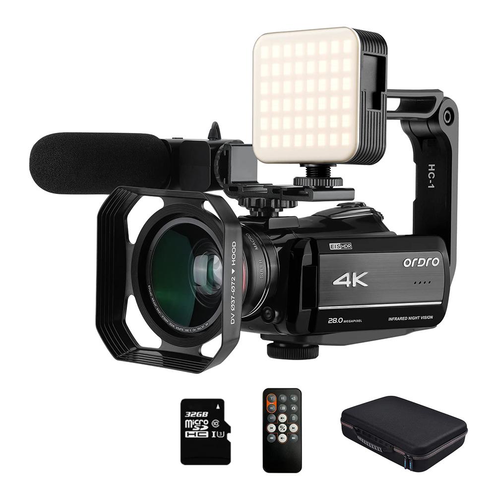 Máy ảnh kỹ thuật số 4K 60fps IR Night Vision Ordro AZ30 Professional YouTube VLOG Video Camcorder với đèn LED để quay Blogger