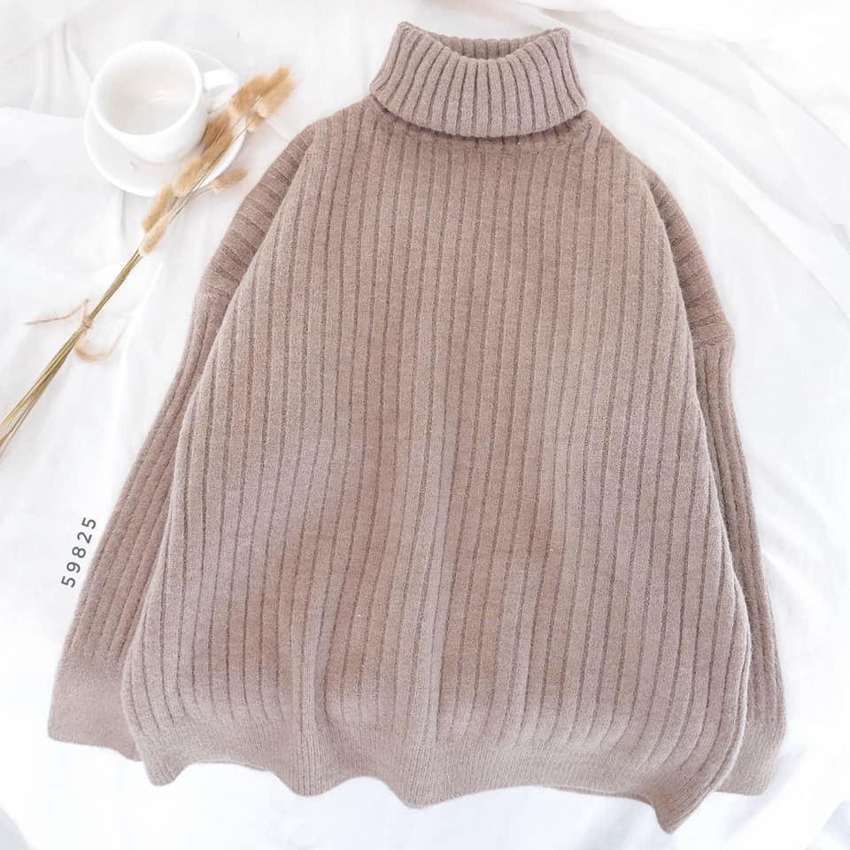 Áo len cổ lọ trơn sọc dài tay nhiều màu Unisex Ulzzang - Made by Fiin