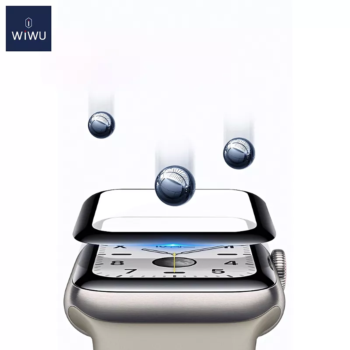 Bộ 2 miếng dán màn hình kính cường lực Full 3D cho Apple Watch Ultra 49mm hiệu WIWU iVista Chống va đập, vát cạnh 2.5D, hạn chế vân tay - Hàng nhập khẩu