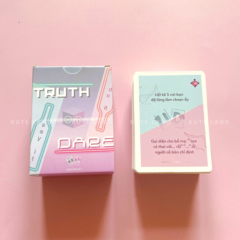 Bộ Bài Uống Đê Truth Or Dare Thách Hay Thật Drinking Game 40-80 Lá Dành Cho Nhóm Bạn Cặp Đôi Vui Chơi Tiệc Tùng