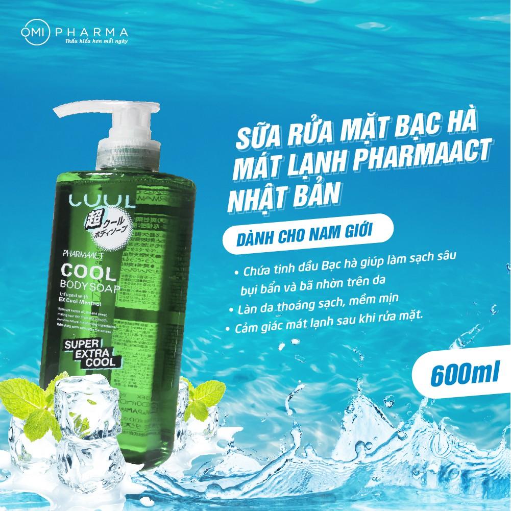 Sữa Tắm Nam Nhật Bản Bạc Hà Siêu Mát Lạnh Pharmaact Extra Cool Body Soap (550ml)