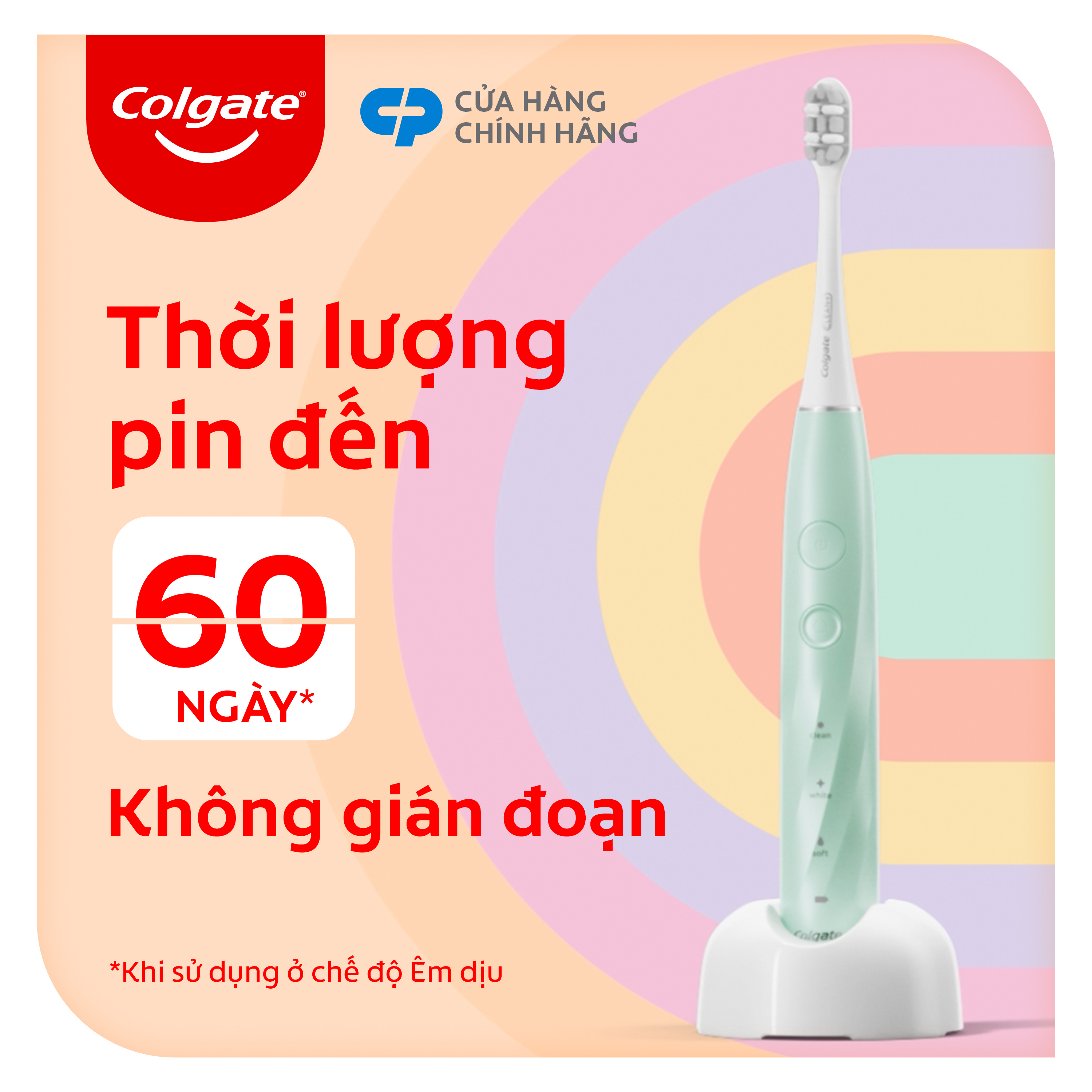 Bàn chải điện Colgate PULSE công nghệ sóng âm, sạch mảng bám gấp 5 lần, pin 60 ngày