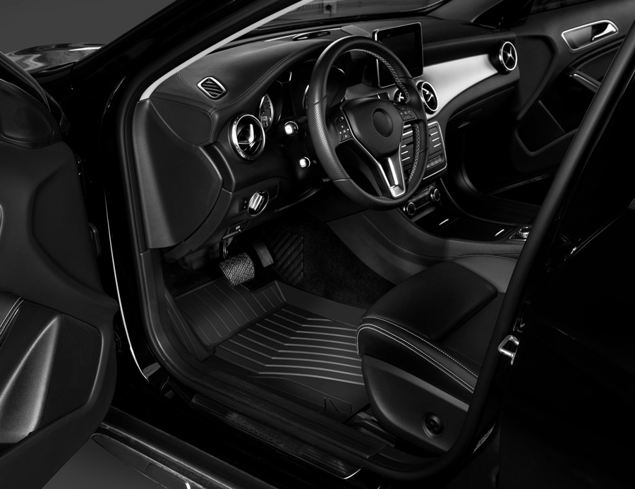 Thảm lót sàn xe ô tô dành cho Mercedes CLA 2019- Nhãn hiệu Macsim 3W chất liệu nhựa TPE đúc khuôn cao cấp - màu đen
