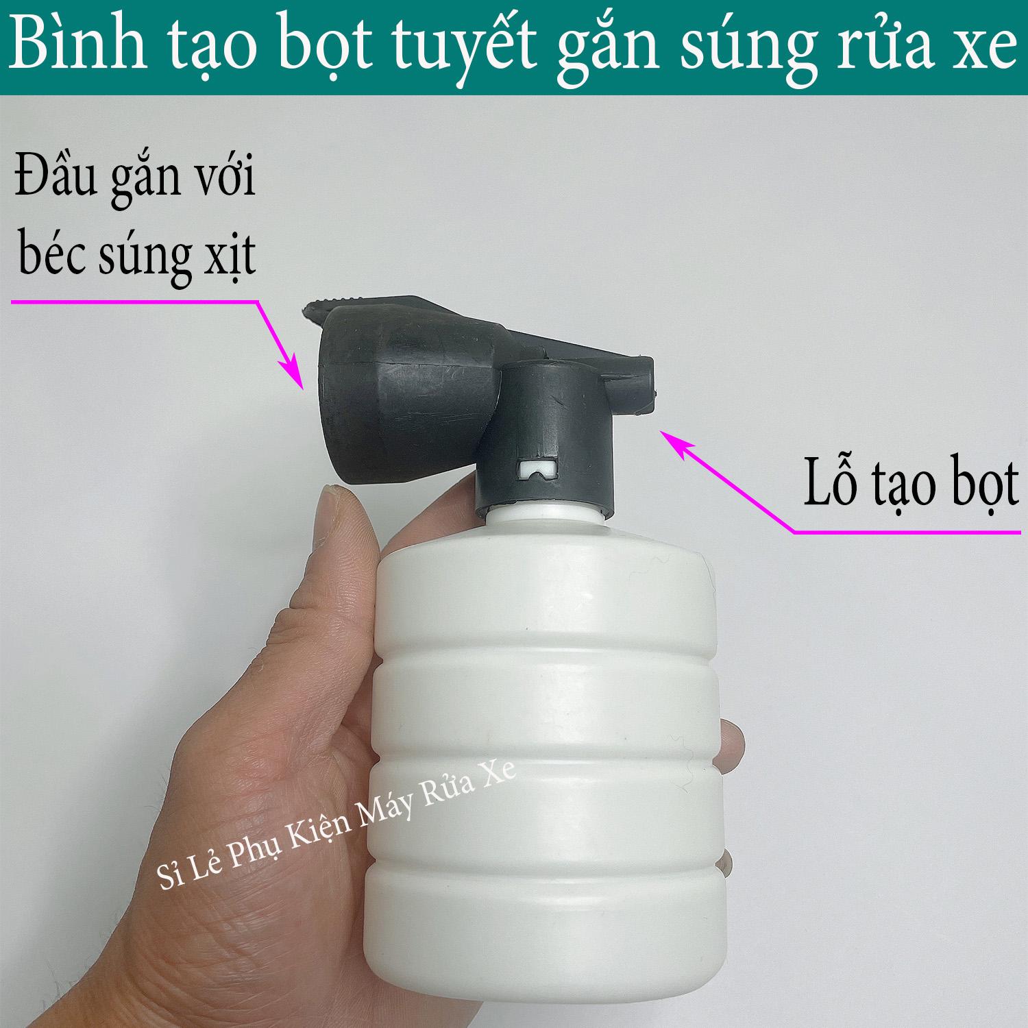 Bình xà bông tạo bọt tuyết máy xịt cao áp - 0.5L, bình tạo bọt tuyết bằng nhựa gắn máy rửa xe