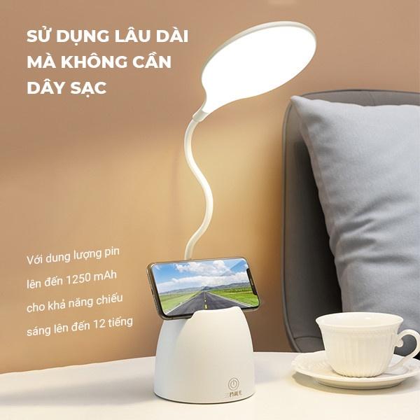 Đèn Học Để Bàn Bảo Vệ Mắt Cảm Ứng 3 Mức Ánh Sáng Hỗ Trợ Chống Cận, Có Pin Tích Điện, Đèn Bàn Học Led Đọc Sách, Làm Việc