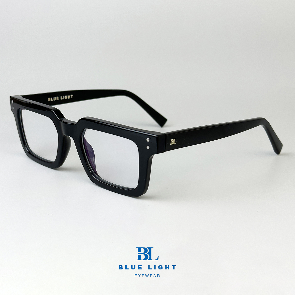 Gọng Kính Cận, Kính Giả Cận Nam Nữ BLUE LIGHT - Cao Cấp Nhựa Acetate Dày Lõi Thép Vuông Nhỏ Góc Cạnh