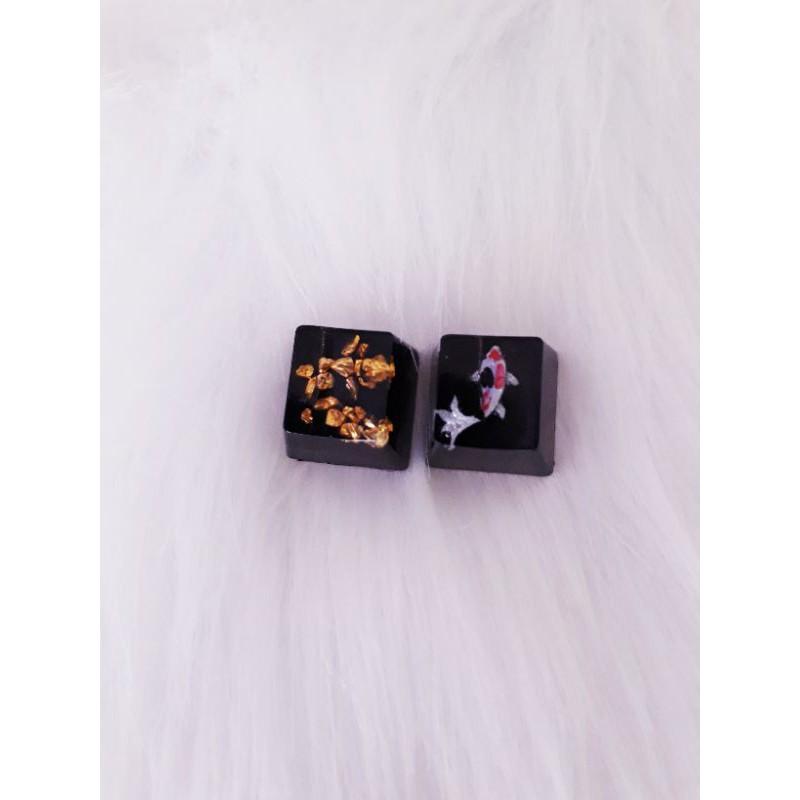 Keycap đá vàng, cá koi trang trí bàn phím gaming