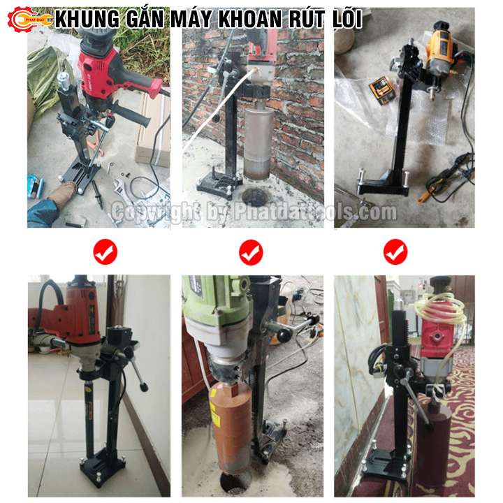 Khung đế gắn máy khoan rút lõi