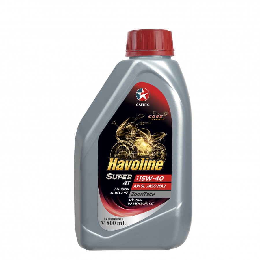 Dầu nhớt xe số và xe côn tay Caltex Havoline Super 4T SAE 15W40 800ml