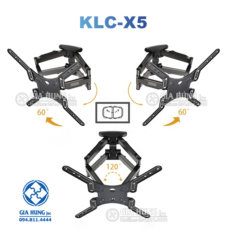 GIÁ TREO TIVI XOAY KALOC X5 TAY ĐÔI CHẮC CHẮN CHỊU TẢI TRỌNG CAO