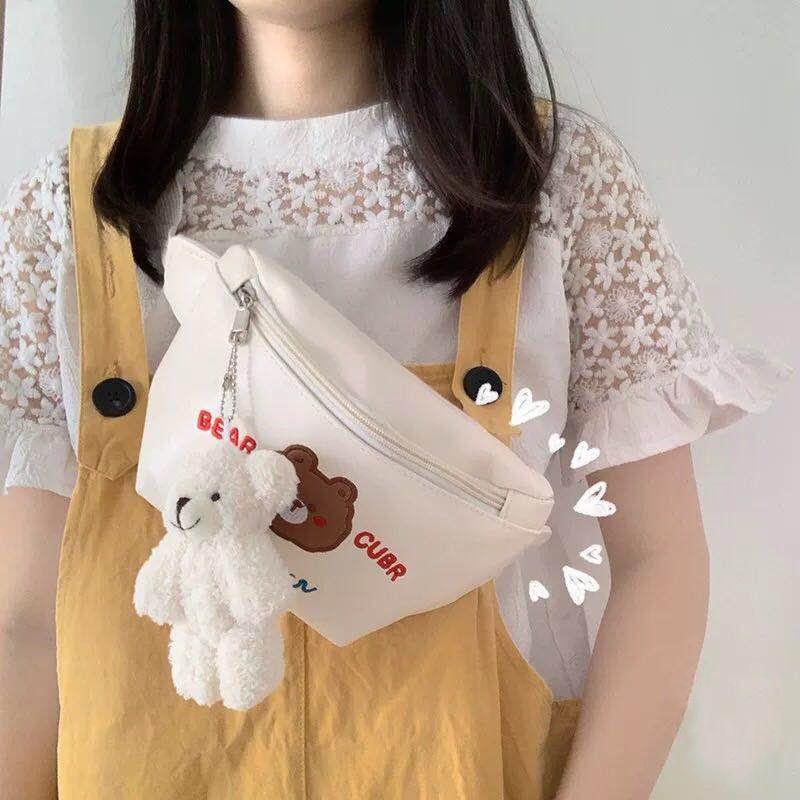 Japanese Students WildinsKorean Style Slanted Chest Bag Women2020New Fashion Net Popular Cute Bear Purse