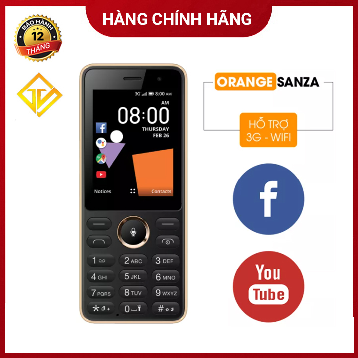 Điện Thoại Orange Sanza có 3G, Wifi, HDH KaiOS - Hàng chính hãng