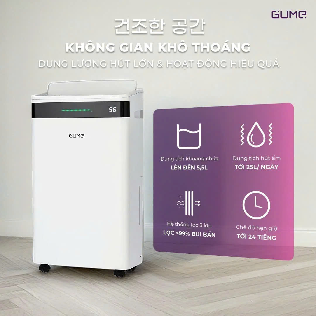 Máy Hút Ẩm Đa Năng Gume Hàn Quốc- GM-8999 - Bảo Hành 12 Tháng Hàng chính hãng