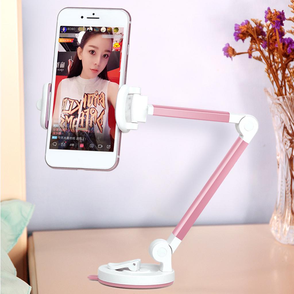Live Streaming Stand Foldable Sucker Smartphone Phone Holder with Fill Light